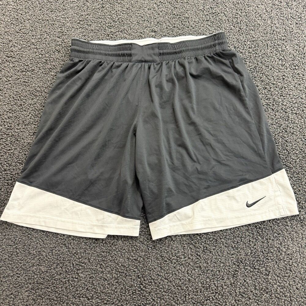Nike Shorts Mens XL Black Gray Dri Fit Athletic Basketball Drawstring